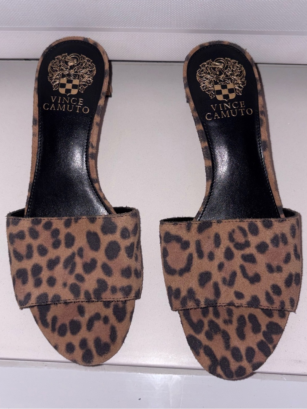 Leopard Print Slide Sandals - Picture 2 of 5